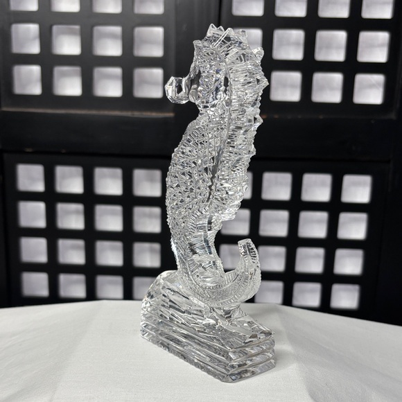 🤍 Waterford Crystal Seahorse Figurine 7" Vintage Retired Ireland Collectible 🤍 - Picture 3 of 16